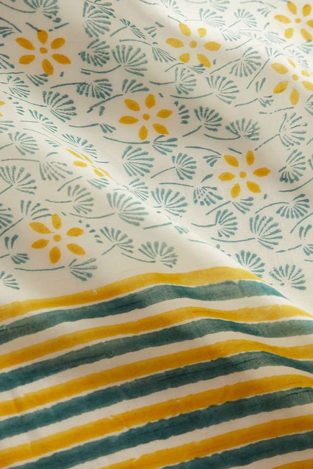 Green Block Printed Viscose Luxe Rajasthan Saree thumbnail image number null
