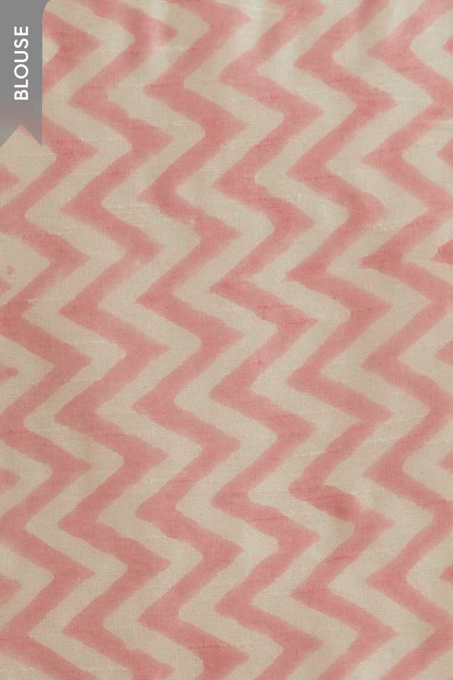 White Block Printed Viscose Luxe Rajasthan Saree thumbnail image number null