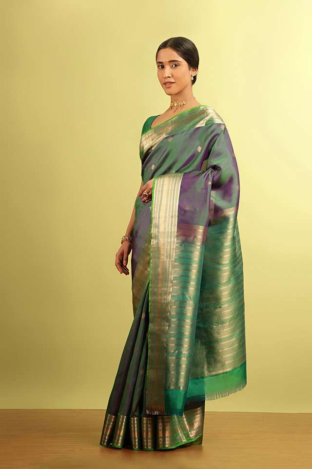 Green Woven Silk Viscose Saree thumbnail image number null