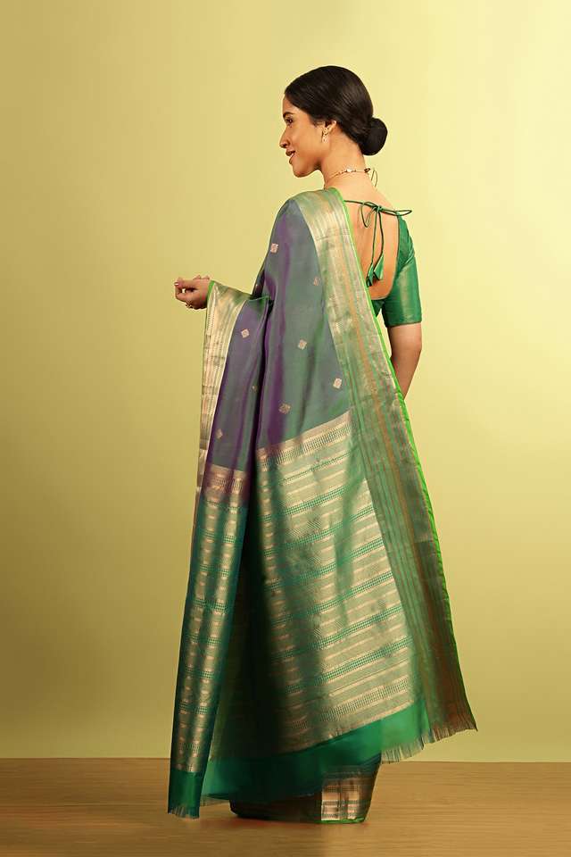 Green Woven Silk Viscose Saree thumbnail image number null