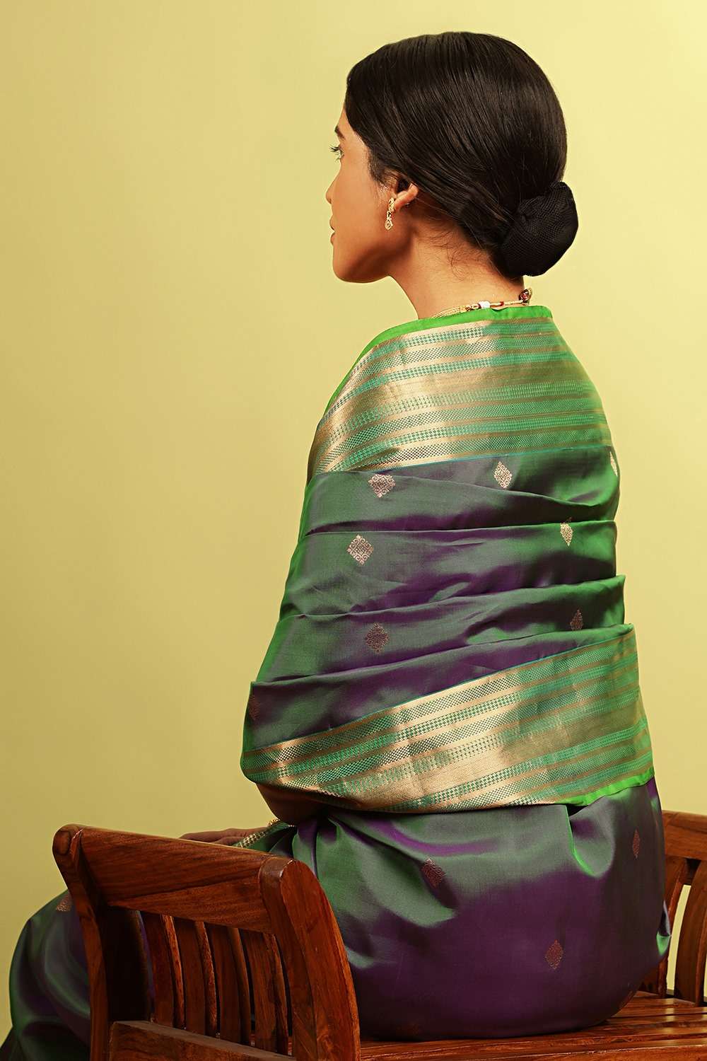 Green Woven Silk Viscose Saree image number null