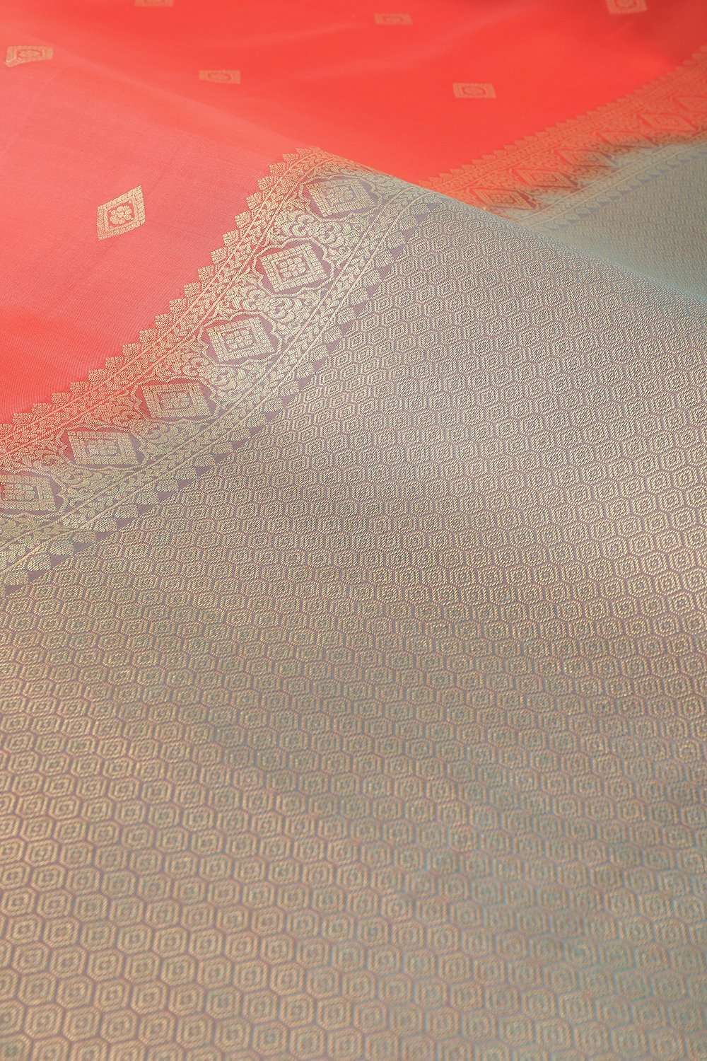 Orange Woven Silk Viscose Saree image number null
