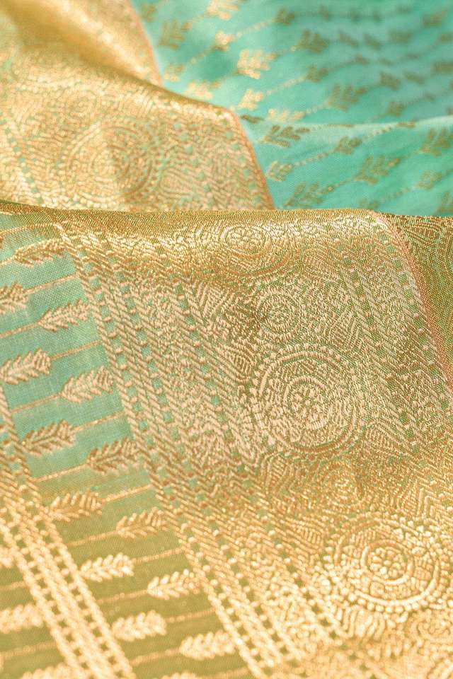 Light Green Woven Kanjivaram  Silk Viscose Saree thumbnail image number null