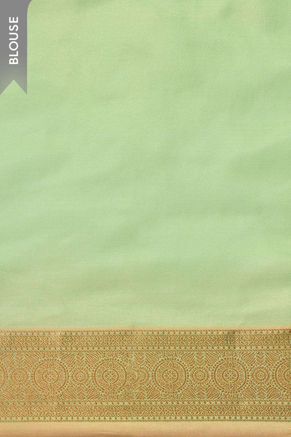 Light Green Woven Kanjivaram  Silk Viscose Saree image number null