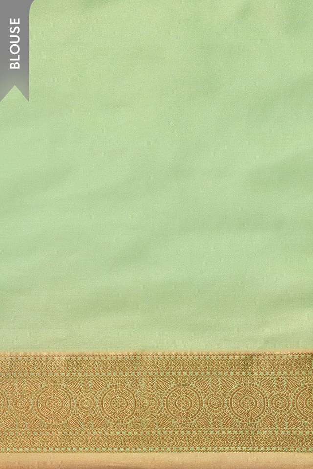 Light Green Woven Kanjivaram  Silk Viscose Saree thumbnail image number null