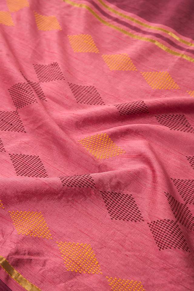 Purple Bhagalpur Woven Pure Silk Saree thumbnail image number null