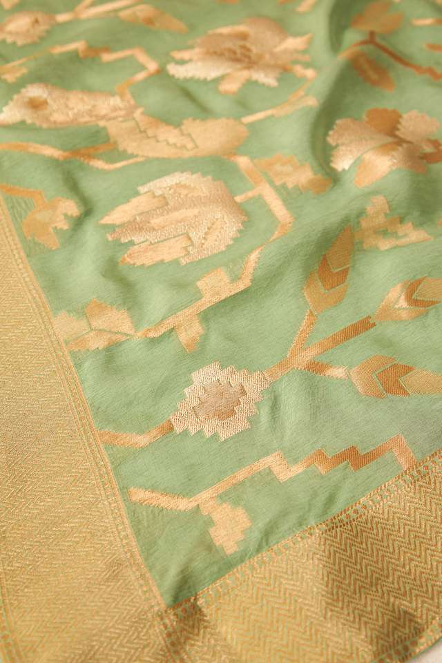 Light Green Luxe Viscose Woven Design Saree thumbnail image number null