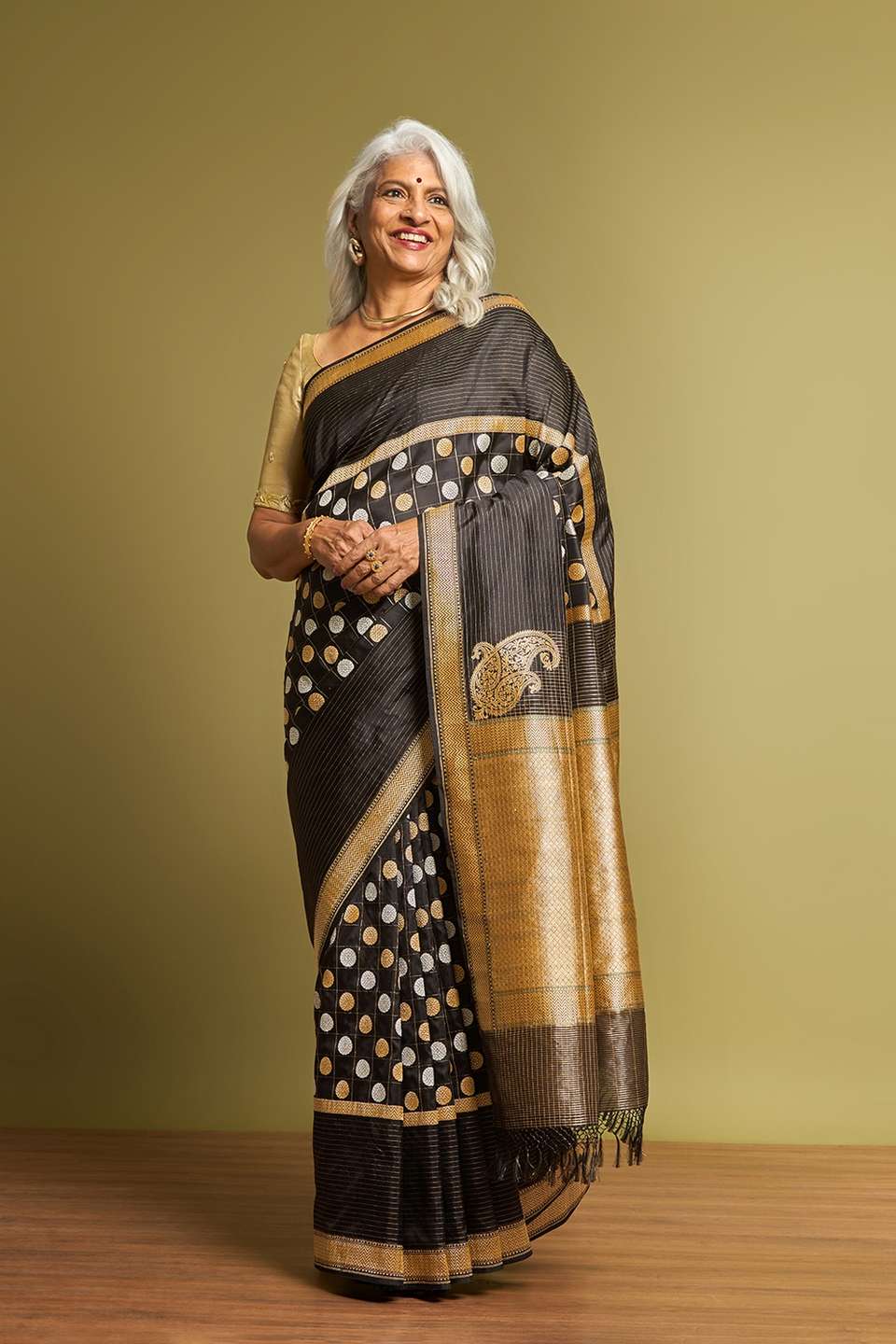 Black Pure Silk Kadwa Banarasi Saree