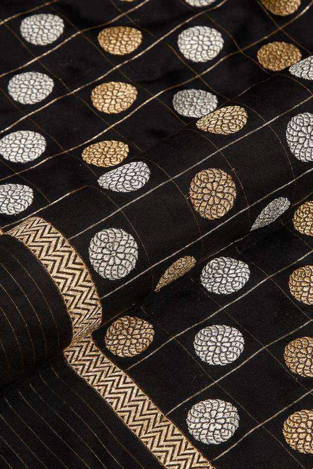 Black Pure Silk Kadwa Banarasi Saree thumbnail image number null