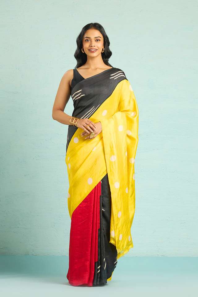 Multicoloured Chattisgarh Pure Silk Hand Painted Saree image number