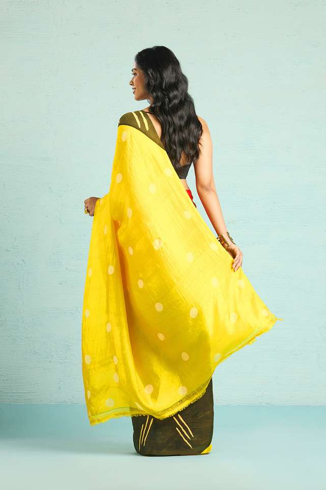 Multicoloured Chattisgarh Pure Silk Hand Painted Saree thumbnail image number null