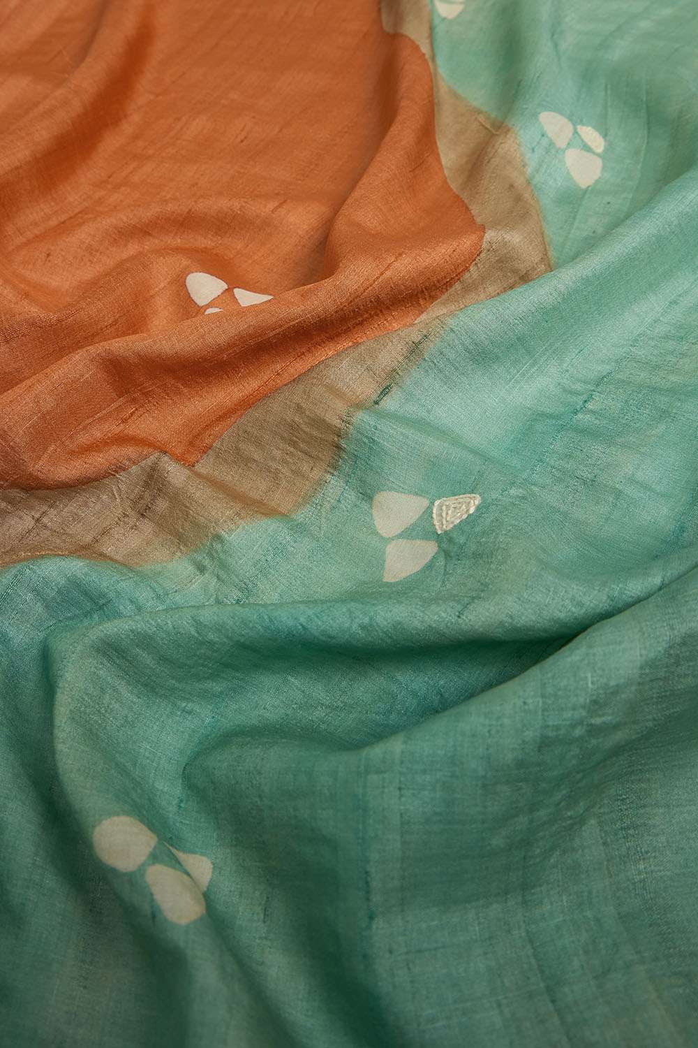 Orange Chattisgarh Pure Tussar Silk Hand Painted Saree image number null