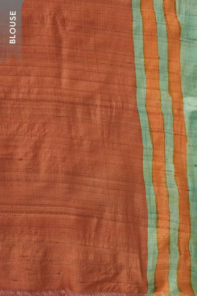 Orange Chattisgarh Pure Tussar Silk Hand Painted Saree thumbnail image number null
