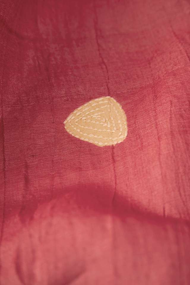 Pink Chattisgarh Pure Tussar Silk Hand Painted Saree thumbnail image number null