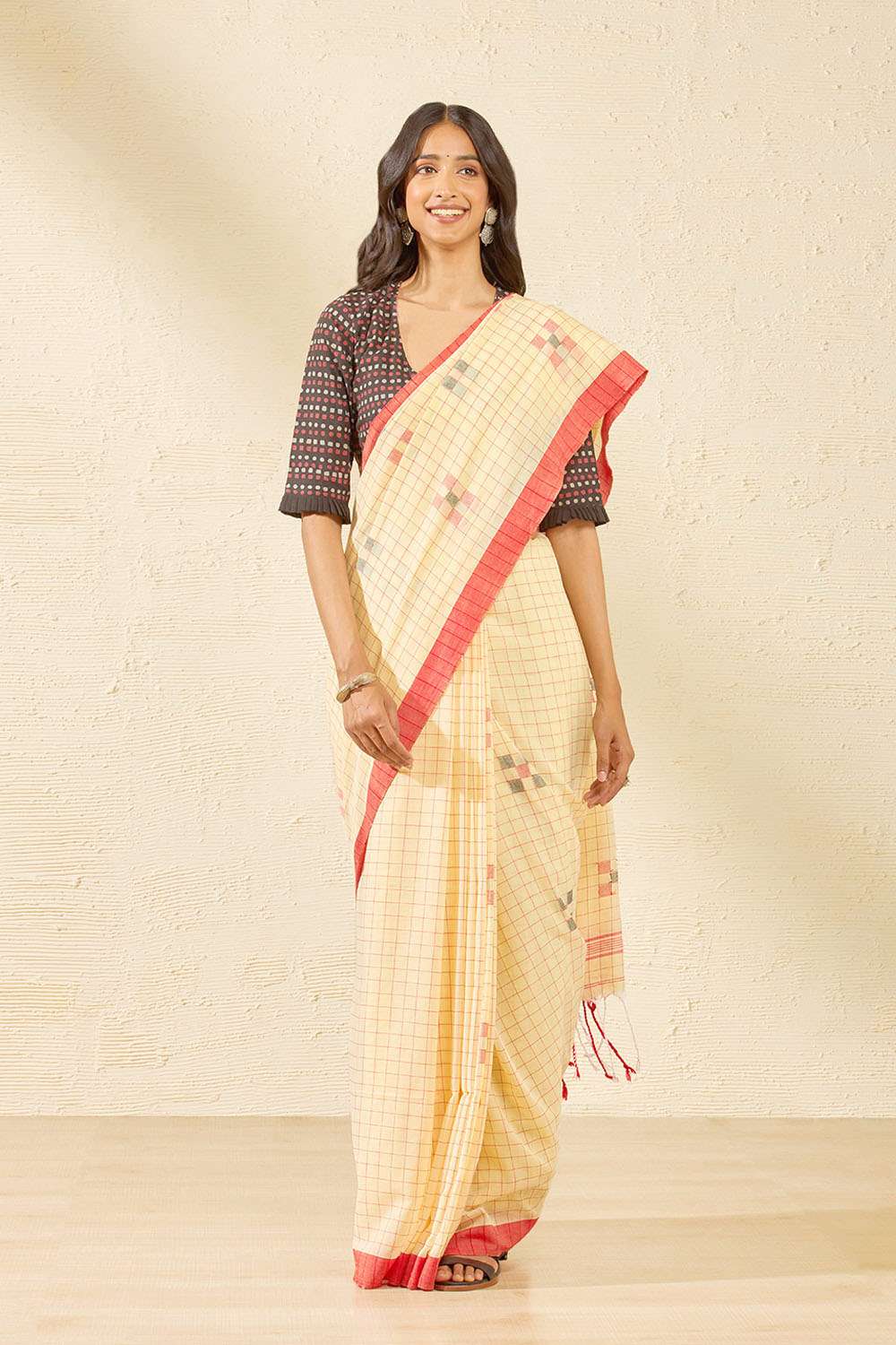 Yellow Bengal Pure Cotton Jamdani Saree image number null