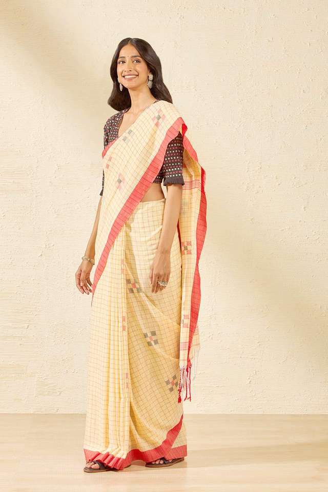 Yellow Bengal Pure Cotton Jamdani Saree thumbnail image number null