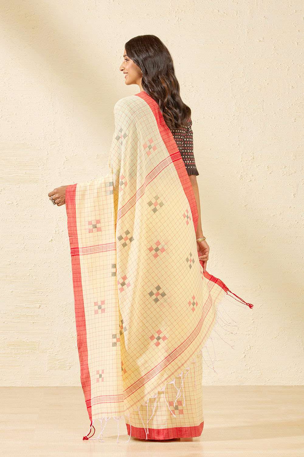 Yellow Bengal Pure Cotton Jamdani Saree image number null