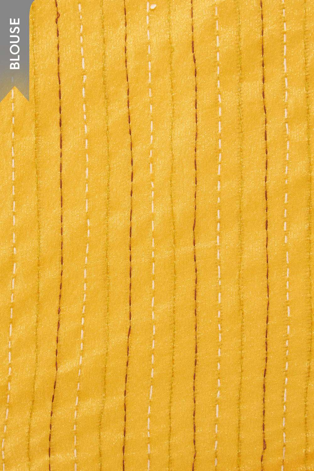 Yellow Pure Tissue Organza Printed Embroidery Saree image number null