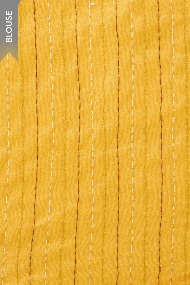 Yellow Pure Tissue Organza Printed Embroidery Saree thumbnail image number null
