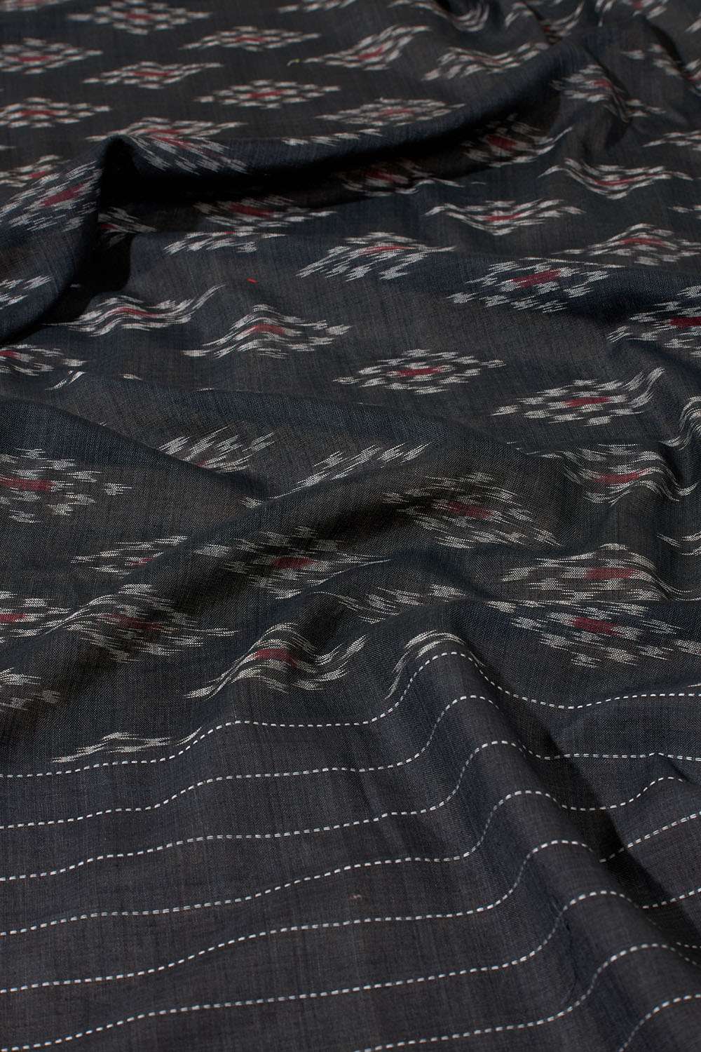 Black Odisha Pure Cotton Ikat Saree image number null