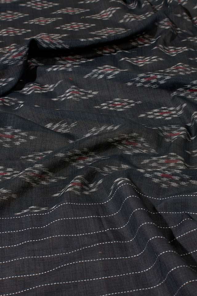 Black Odisha Pure Cotton Ikat Saree thumbnail image number null