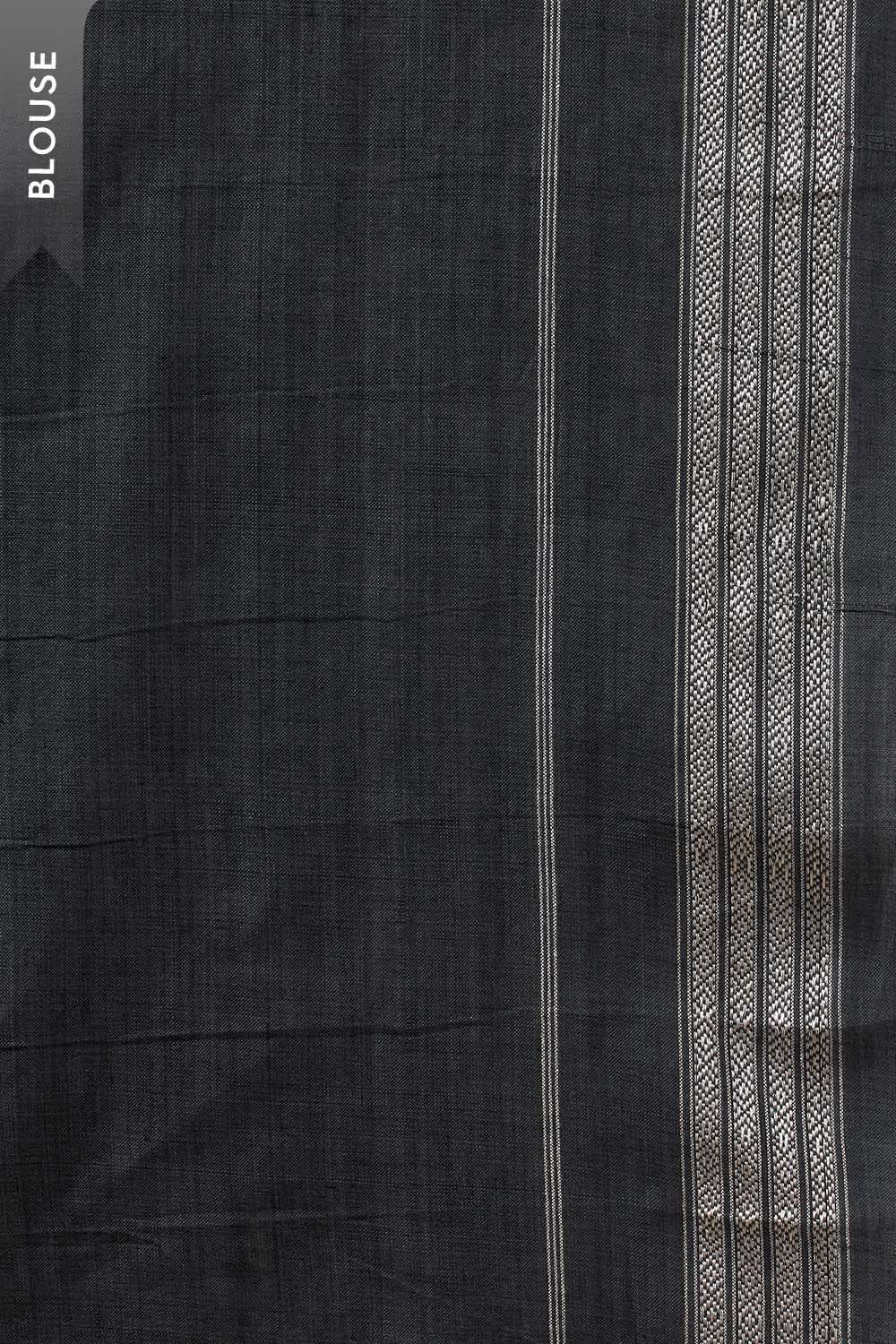 Black Odisha Pure Cotton Ikat Saree image number null