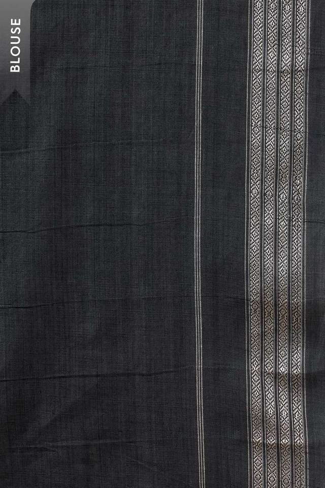 Black Odisha Pure Cotton Ikat Saree thumbnail image number null