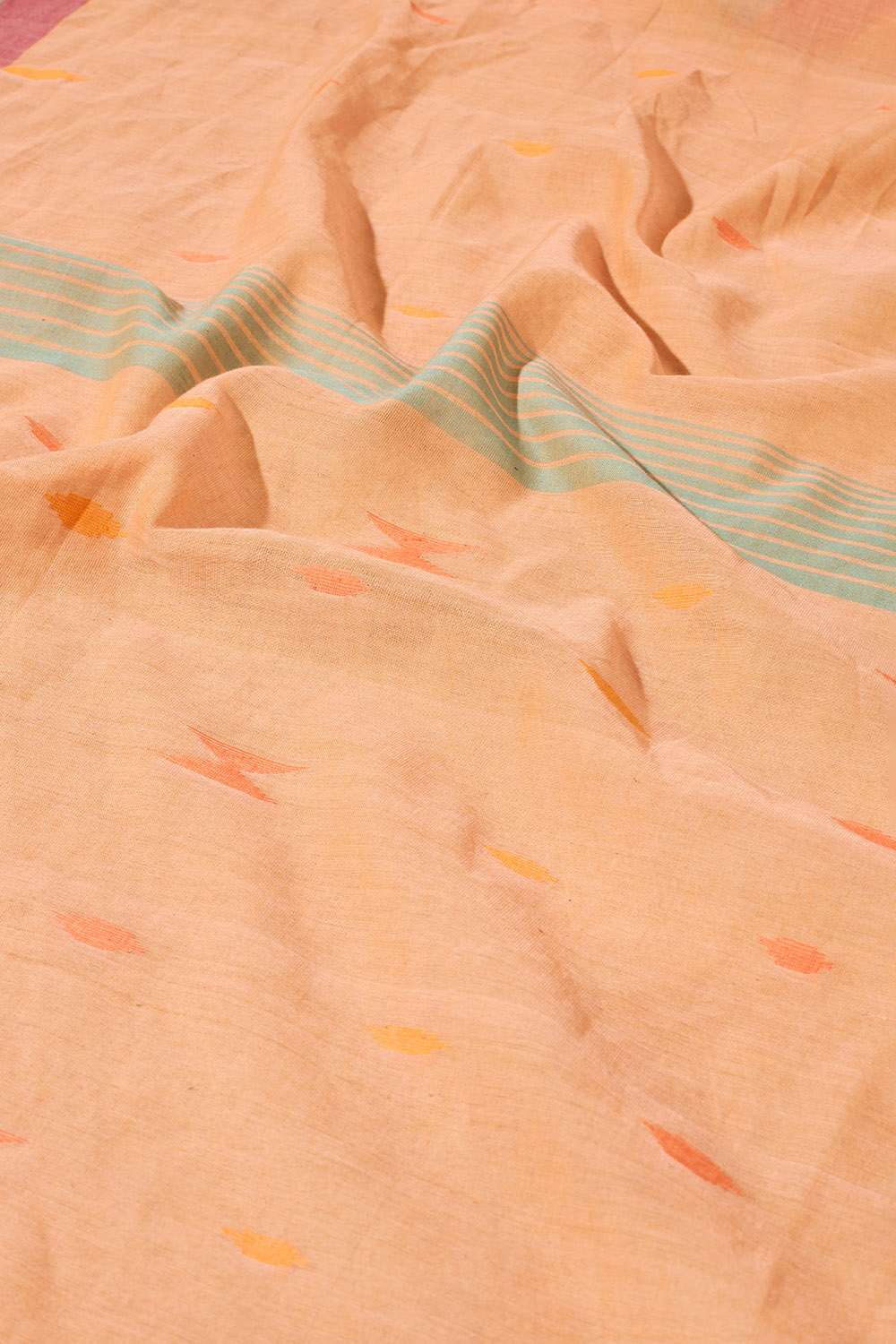 Orange Bengal Pure Cotton Jamdani Saree image number null