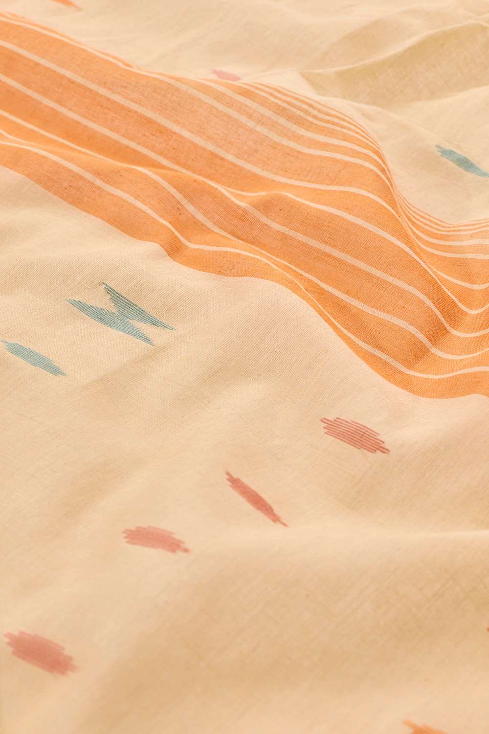 Beige Bengal Pure Cotton Jamdani Saree image number null