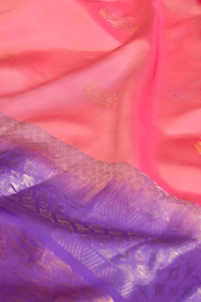 Light Pink Woven Soft Pure Silk Saree thumbnail image number null