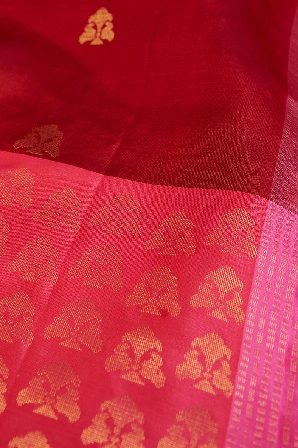 Red Woven Pure Soft Silk Saree image number null