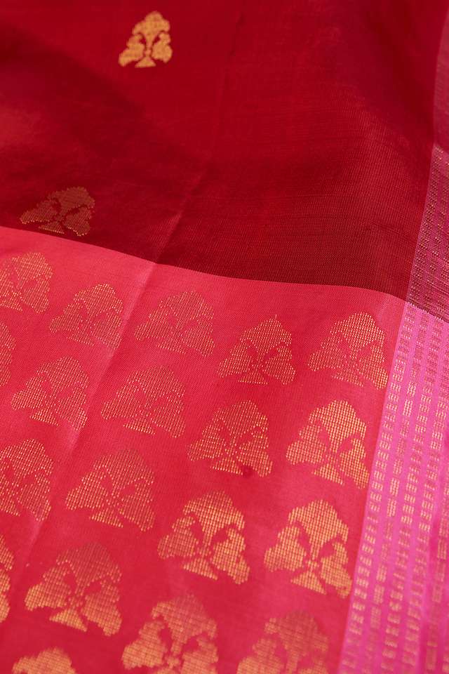 Red Woven Pure Soft Silk Saree thumbnail image number null