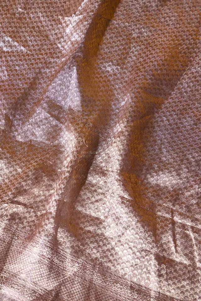 Brown Pure Organza Tissue Brocade Banaras Saree thumbnail image number null