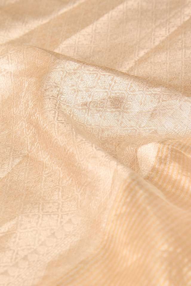 Off White Pure Tissue Organza Woven Banaras Saree thumbnail image number null
