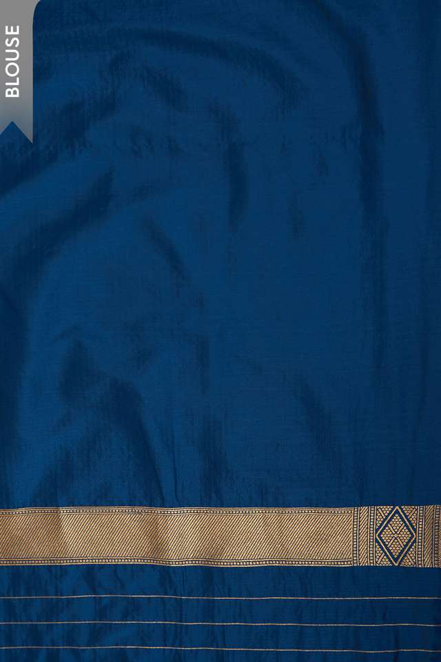 Blue Pure Silk Tissue Brocade Banarasi Saree thumbnail image number null