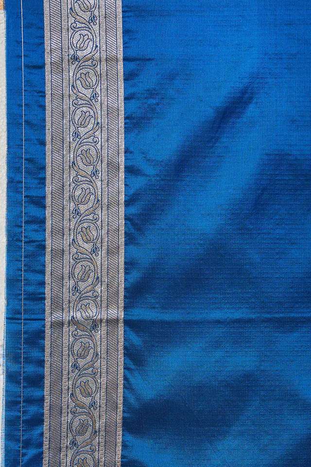 Blue Pure Silk Tissue Brocade Banarasi Saree thumbnail image number null