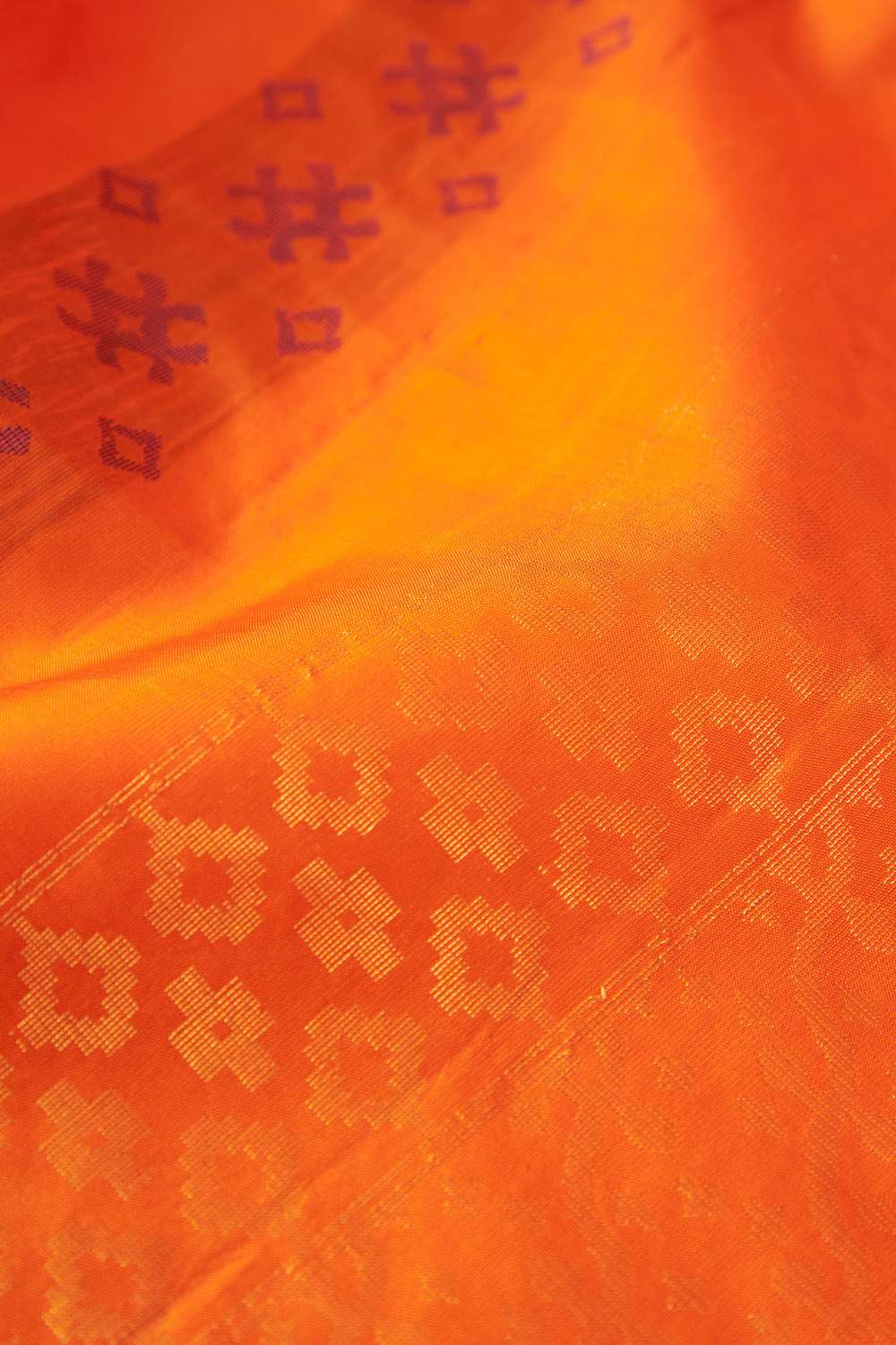 Orange Woven Pure Soft Silk Saree image number null