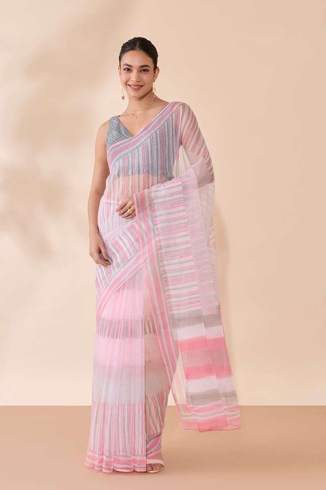 Pink Bagru Block Printed Pure Cotton Kota Saree thumbnail image number null