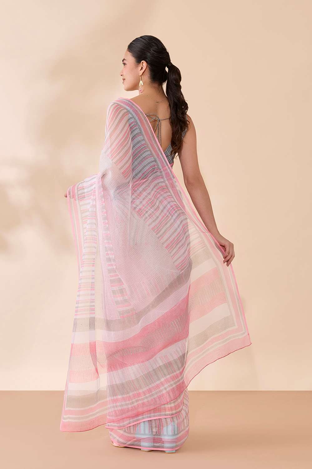 Pink Bagru Block Printed Pure Cotton Kota Saree image number null