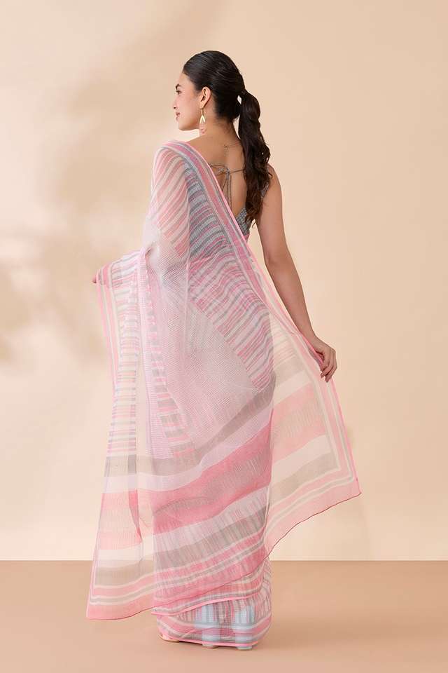 Pink Bagru Block Printed Pure Cotton Kota Saree thumbnail image number null
