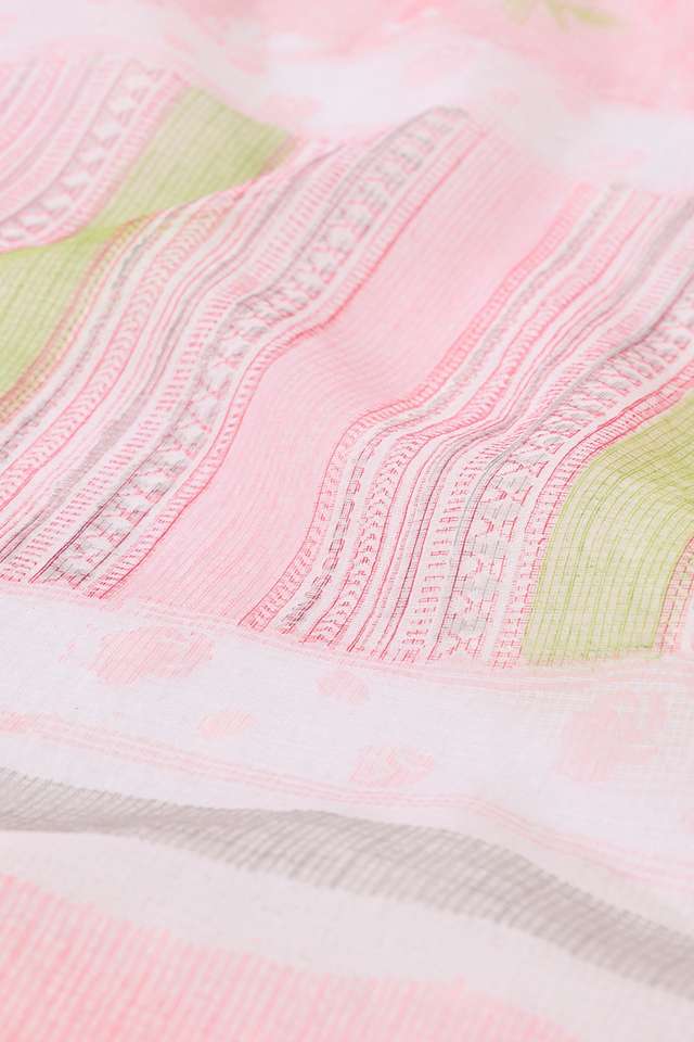 Light Pink Bagru Printed Sanganeri Pure Cotton Kota Saree thumbnail image number null