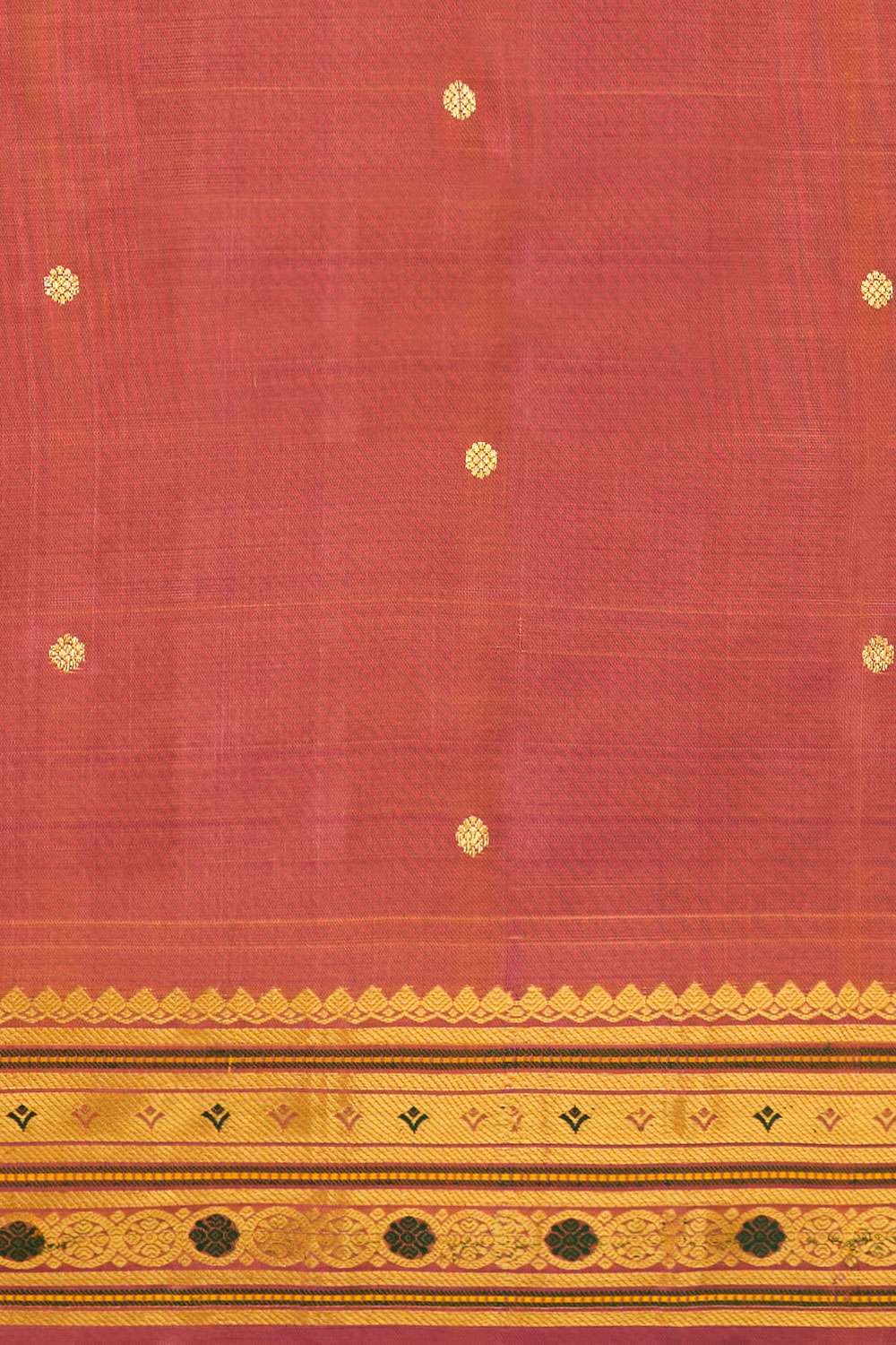 Orange Woven Pure Silk Gadwal Saree image number null