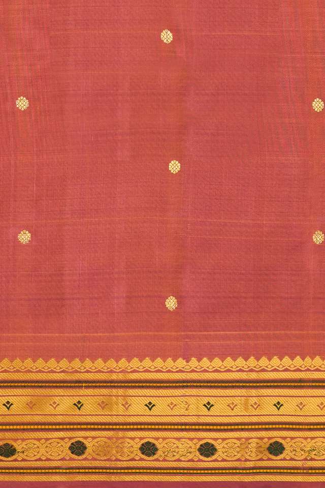 Orange Woven Pure Silk Gadwal Saree thumbnail image number null