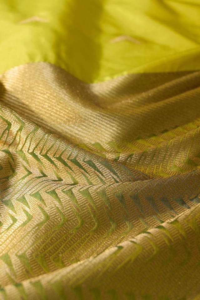 Light Green Silk Viscose Cutwork Banaras  Saree thumbnail image number null