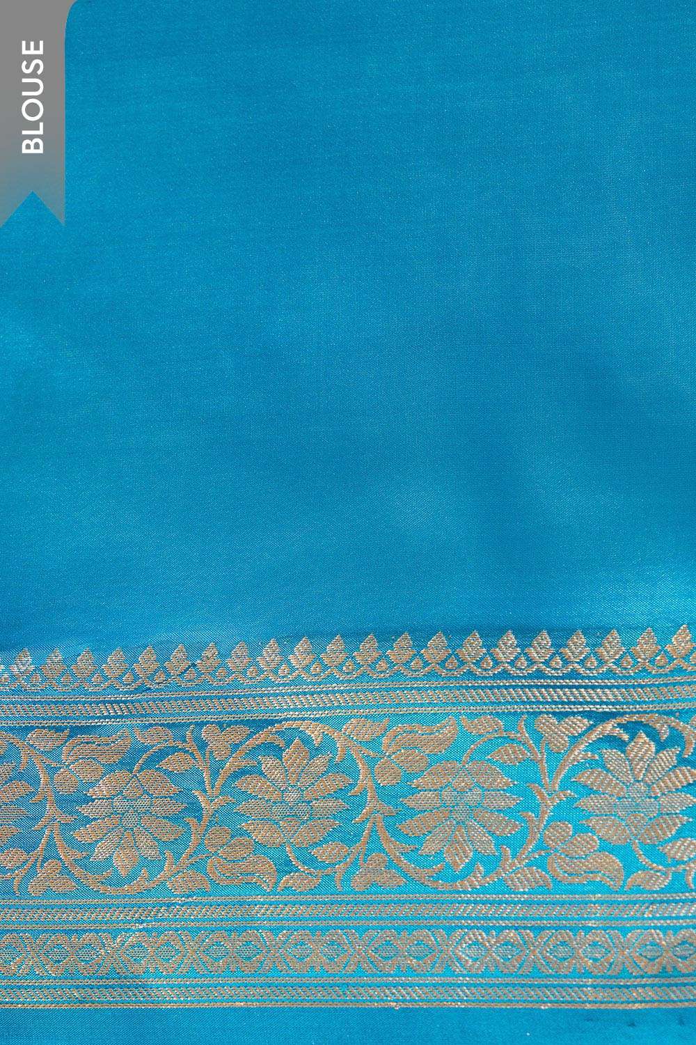 Blue Silk Viscose Cutwork Banaras  Saree image number null