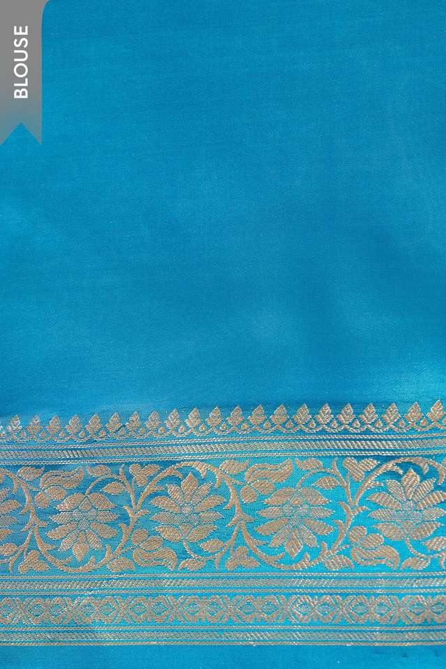 Blue Silk Viscose Cutwork Banaras  Saree thumbnail image number null