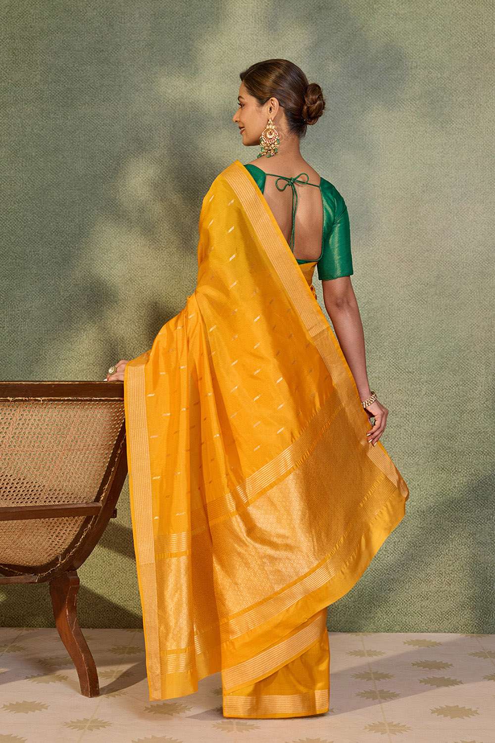 Light Yellow Silk Viscose Cutwork Banaras  Saree image number null