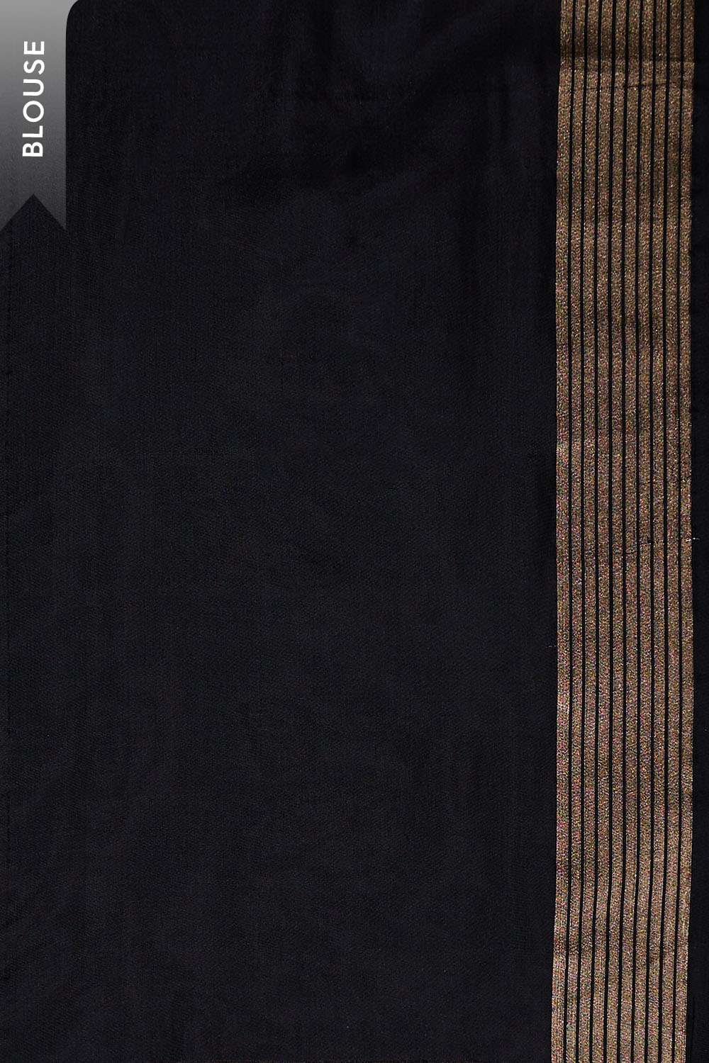 Black Silk Viscose Cutwork Saree image number null