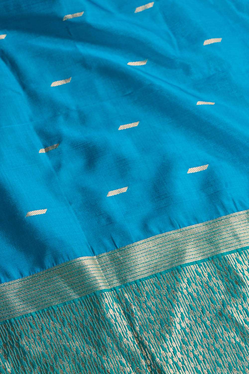 Blue Silk Viscose Cutwork Saree image number null