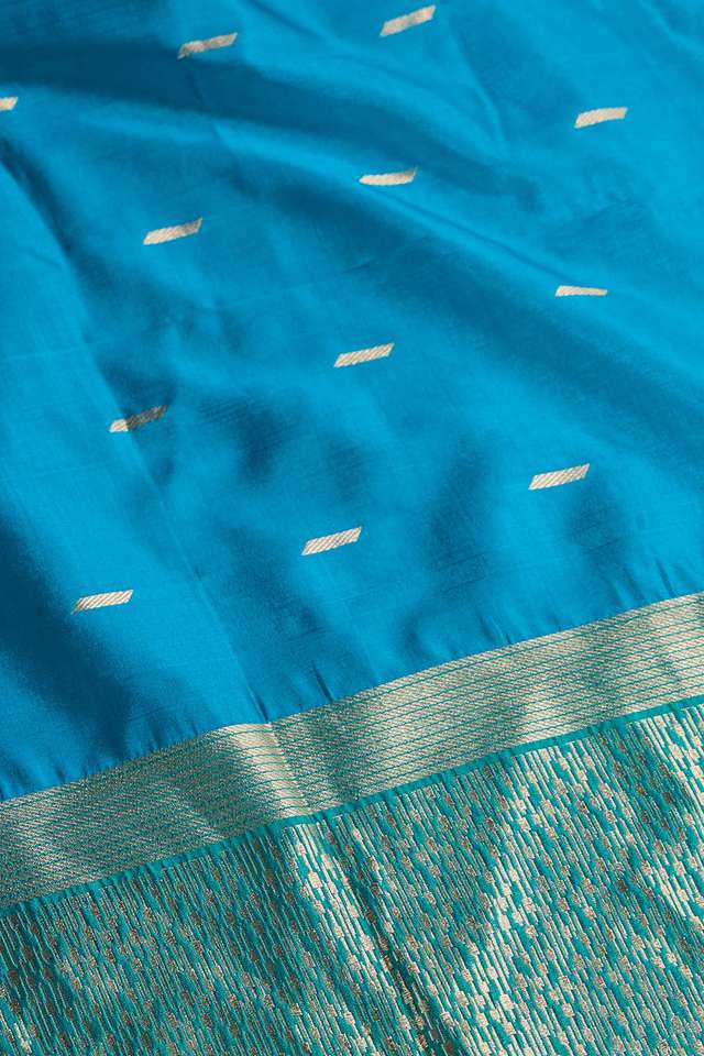 Blue Silk Viscose Cutwork Saree thumbnail image number null